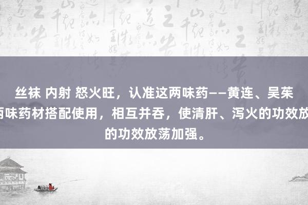 丝袜 内射 怒火旺，认准这两味药——黄连、吴茱萸，这两味药材搭配使用，相互并吞，使清肝、泻火的功效放荡加强。
