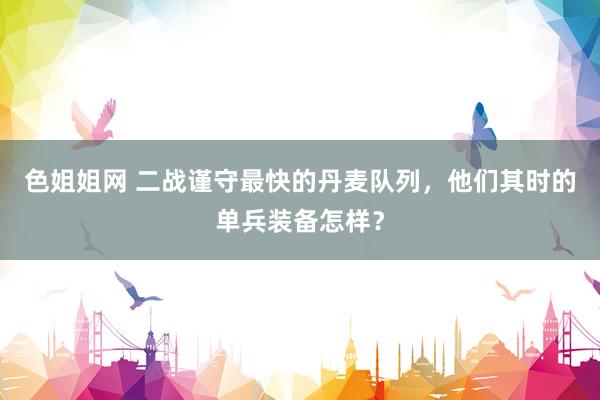 色姐姐网 二战谨守最快的丹麦队列，他们其时的单兵装备怎样？