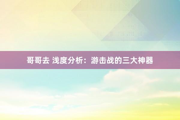 哥哥去 浅度分析：游击战的三大神器
